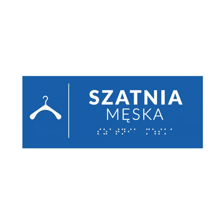 System tabliczek z pismem Braille'a dla szkół - szatnia - wym. 200x80mm - PCW twarde - DECO BLUE - TAB357