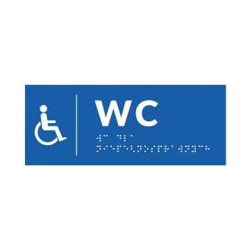 System tabliczek z pismem Braille'a dla szkół - WC - wym. 200x80mm - PCW twarde - DECO BLUE - TAB358