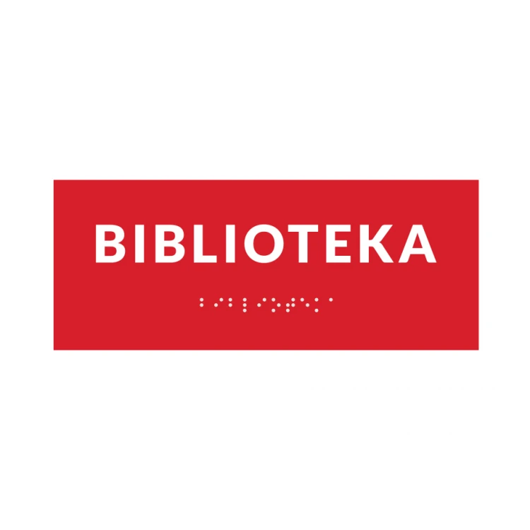System tabliczek z pismem Braille'a dla szkół - wym. 200x80mm - PCW twarde - DECO RED - TAB363