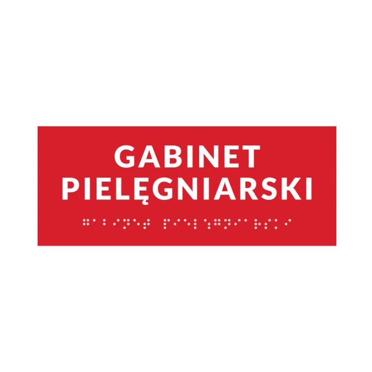 System tabliczek z pismem Braille'a dla szkół - wym. 200x80mm - PCW twarde - DECO RED - TAB364