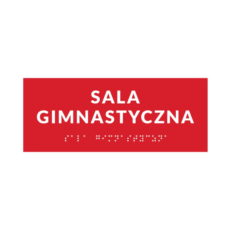 System tabliczek z pismem Braille'a dla szkół - wym. 200x80mm - PCW twarde - DECO RED - TAB364