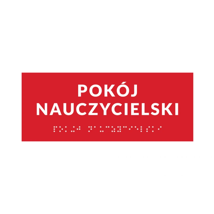 System tabliczek z pismem Braille'a dla szkół - wym. 200x80mm - PCW twarde - DECO RED - TAB364