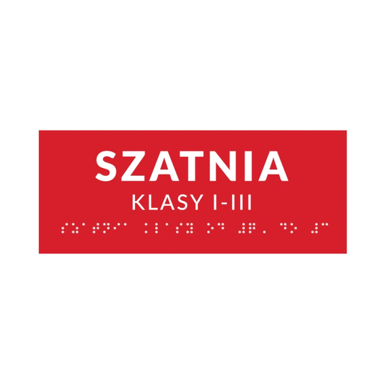 System tabliczek z pismem Braille'a dla szkół - wym. 200x80mm - PCW twarde - DECO RED - TAB364