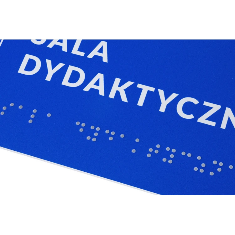 System tabliczek z pismem Braille'a dla szkół - wym. 200x80mm - PCW twarde - DECO BLUE- TAB355