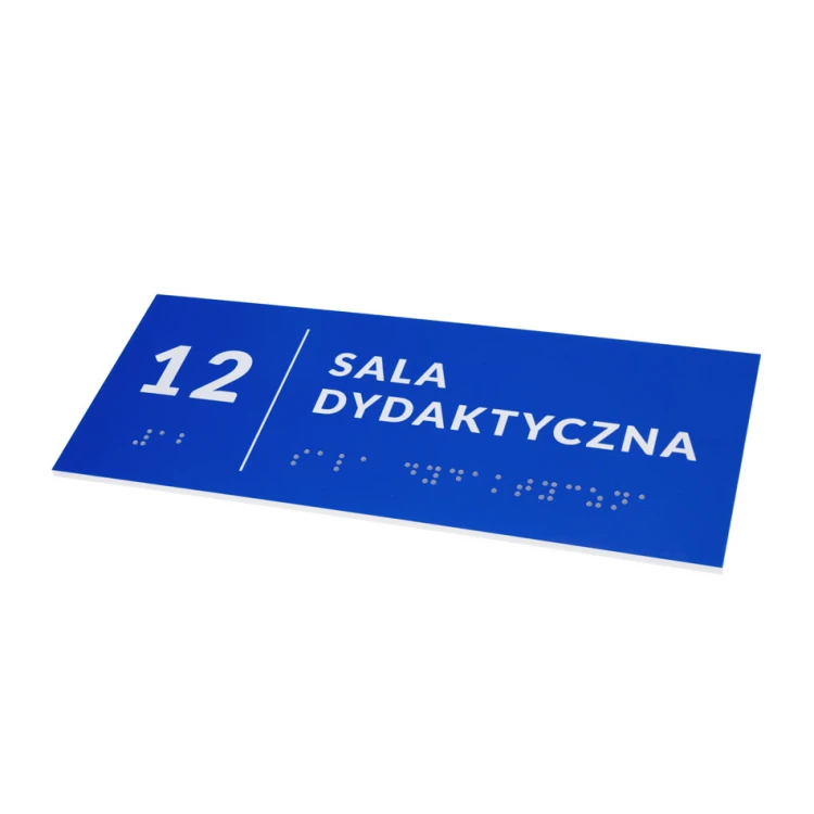 System tabliczek z pismem Braille'a dla szkół - wym. 200x80mm - PCW twarde - DECO BLUE- TAB355