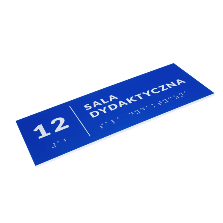 System tabliczek z pismem Braille'a dla szkół - wym. 200x80mm - PCW twarde - DECO BLUE- TAB355