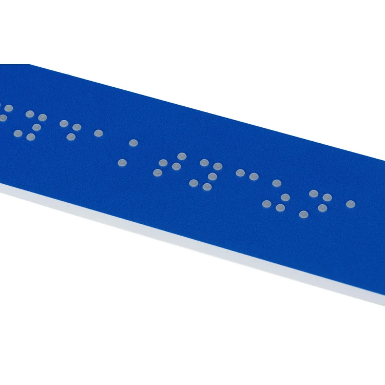 System tabliczek z pismem Braille'a dla szkół - wym. 200x28mm - PCW twarde - DECO BLUE- TAB362