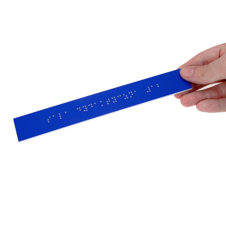 System tabliczek z pismem Braille'a dla szkół - wym. 200x28mm - PCW twarde - DECO BLUE- TAB362
