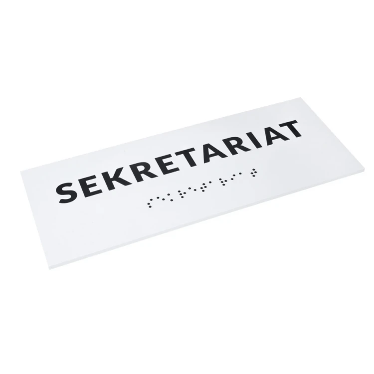 System tabliczek z pismem Braille'a dla szkół - wym. 200x80mm - PCW twarde - DECO WHITE - TAB341 
