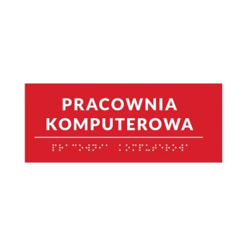 System tabliczek z pismem Braille'a dla szkół - wym. 200x80mm - PCW twarde - DECO RED - TAB365