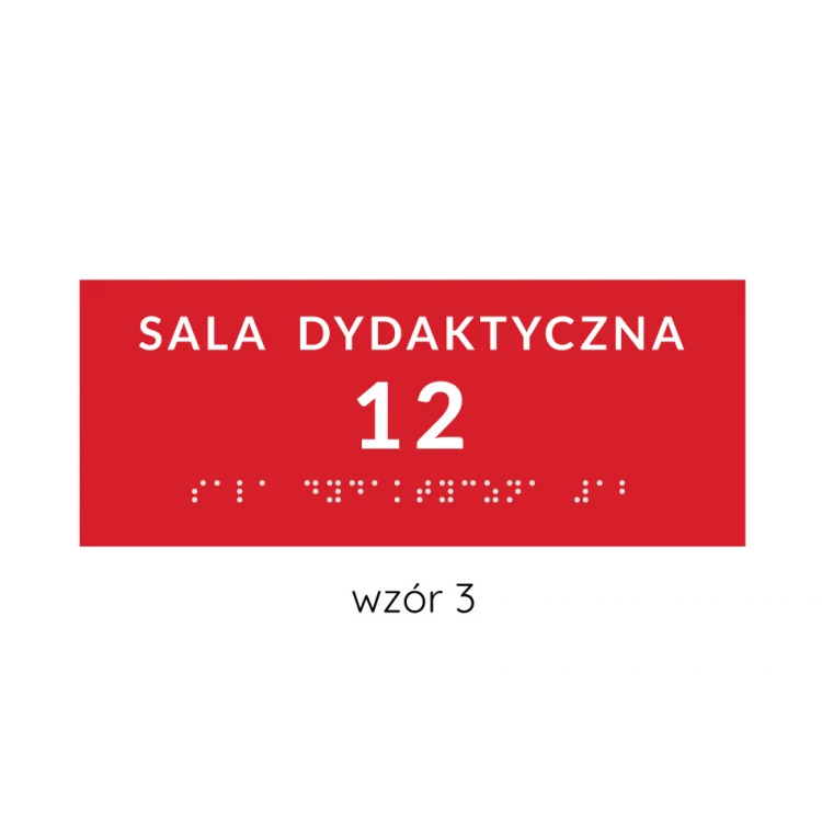 System tabliczek z pismem Braille'a dla szkół - wym. 200x80mm - PCW twarde - DECO RED - TAB366