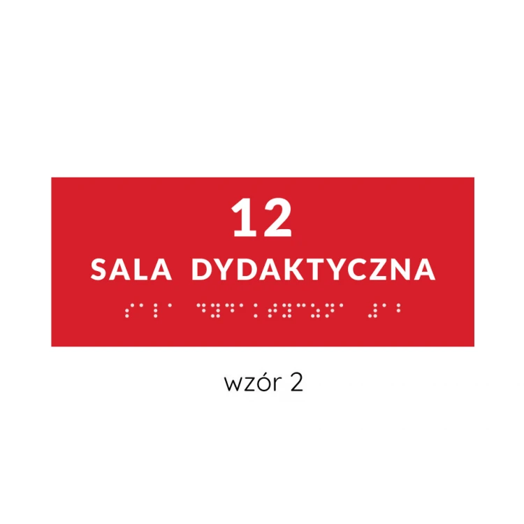 System tabliczek z pismem Braille'a dla szkół - wym. 200x80mm - PCW twarde - DECO RED - TAB366