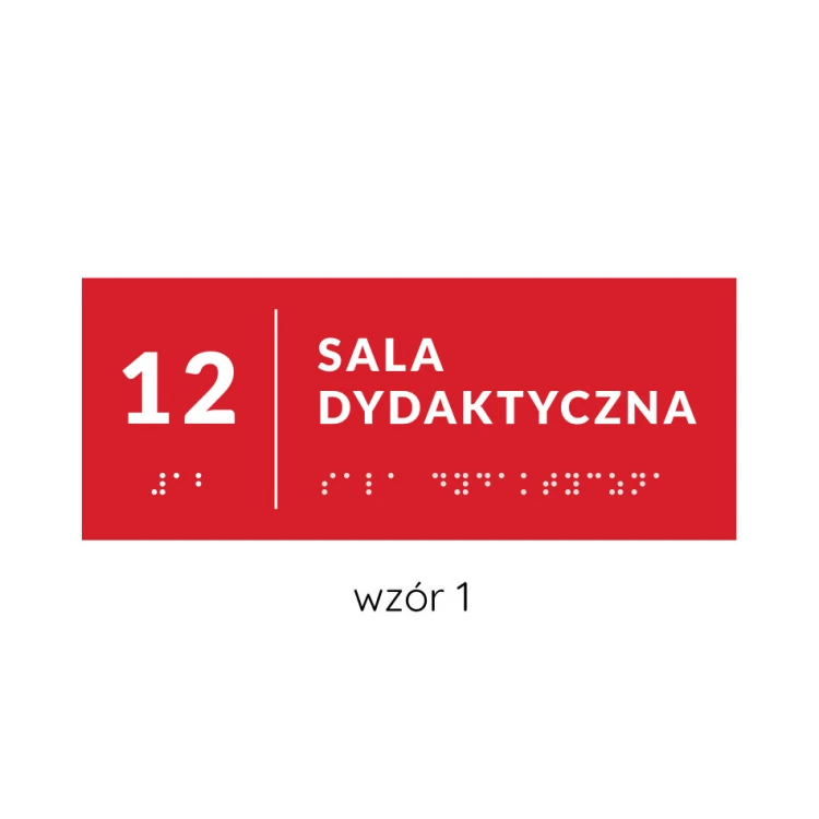 System tabliczek z pismem Braille'a dla szkół - wym. 200x80mm - PCW twarde - DECO RED - TAB366