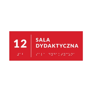 System tabliczek z pismem Braille'a dla szkół - wym. 200x80mm - PCW twarde - DECO RED - TAB366