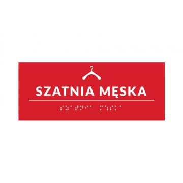 System tabliczek z pismem Braille'a dla szkół - szatnia - wym. 200x80mm - PCW twarde - DECO RED - TAB367