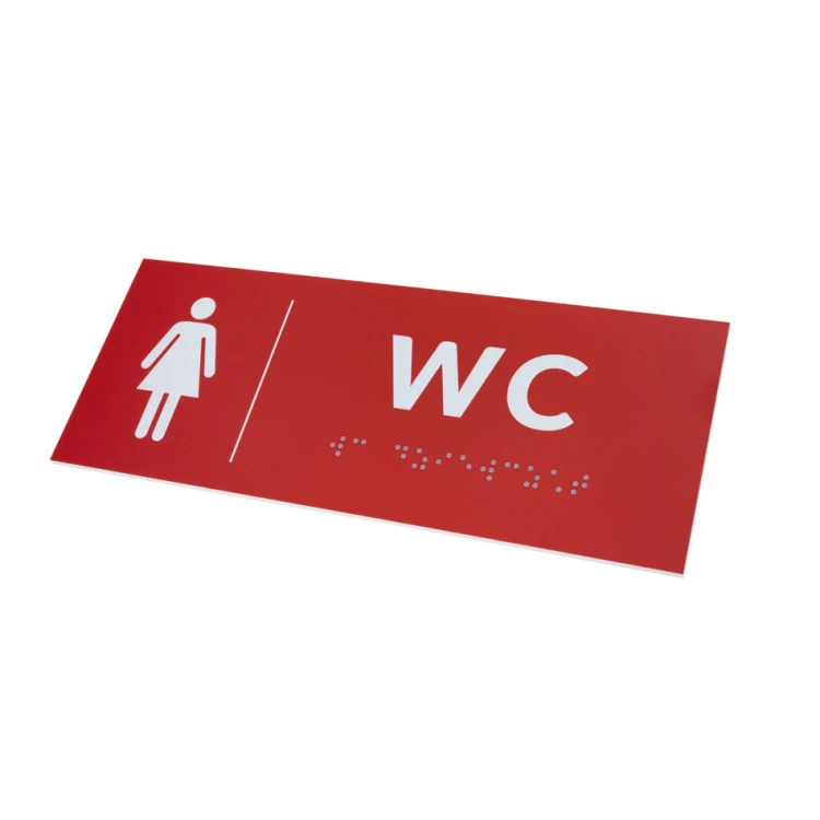 System tabliczek z pismem Braille'a dla szkół - szatnia - wym. 200x80mm - PCW twarde - DECO RED - TAB368