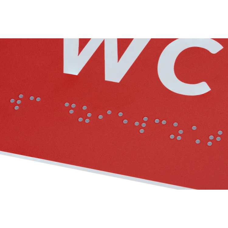 System tabliczek z pismem Braille'a dla szkół - numerek - wym. 60x40mm - PCW twarde - DECO RED - TAB371