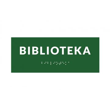 System tabliczek z pismem Braille'a dla szkół - wym. 200x80mm - PCW twarde - DECO GREEN - TAB374