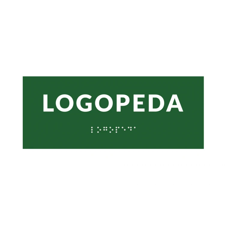 System tabliczek z pismem Braille'a dla szkół - wym. 200x80mm - PCW twarde - DECO GREEN - TAB374