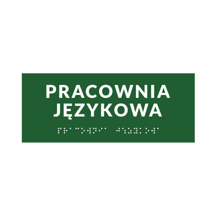 System tabliczek z pismem Braille'a dla szkół - wym. 200x80mm - PCW twarde - DECO GREEN - TAB375