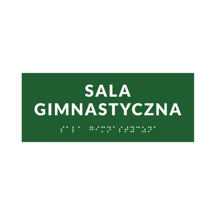 System tabliczek z pismem Braille'a dla szkół - wym. 200x80mm - PCW twarde - DECO GREEN - TAB375