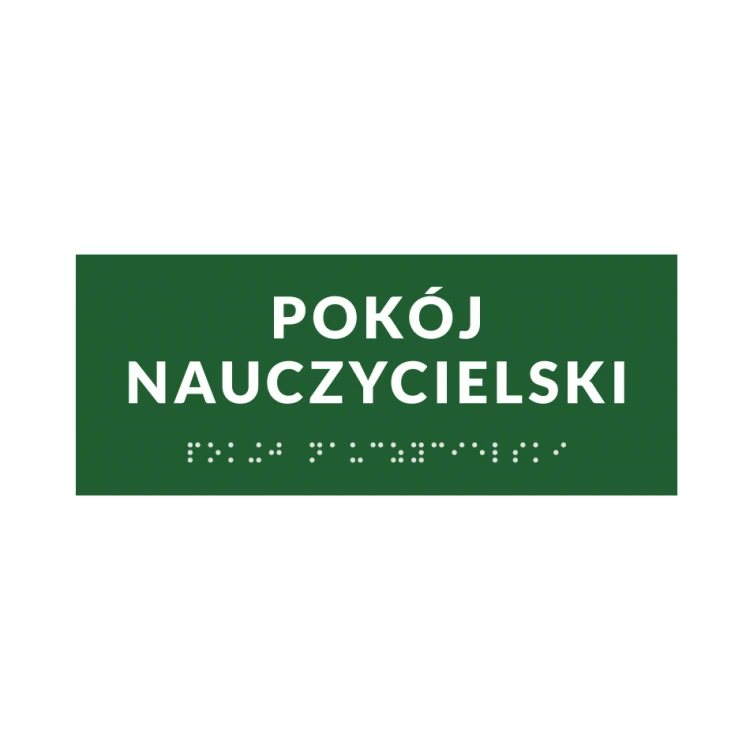 System tabliczek z pismem Braille'a dla szkół - wym. 200x80mm - PCW twarde - DECO GREEN - TAB375