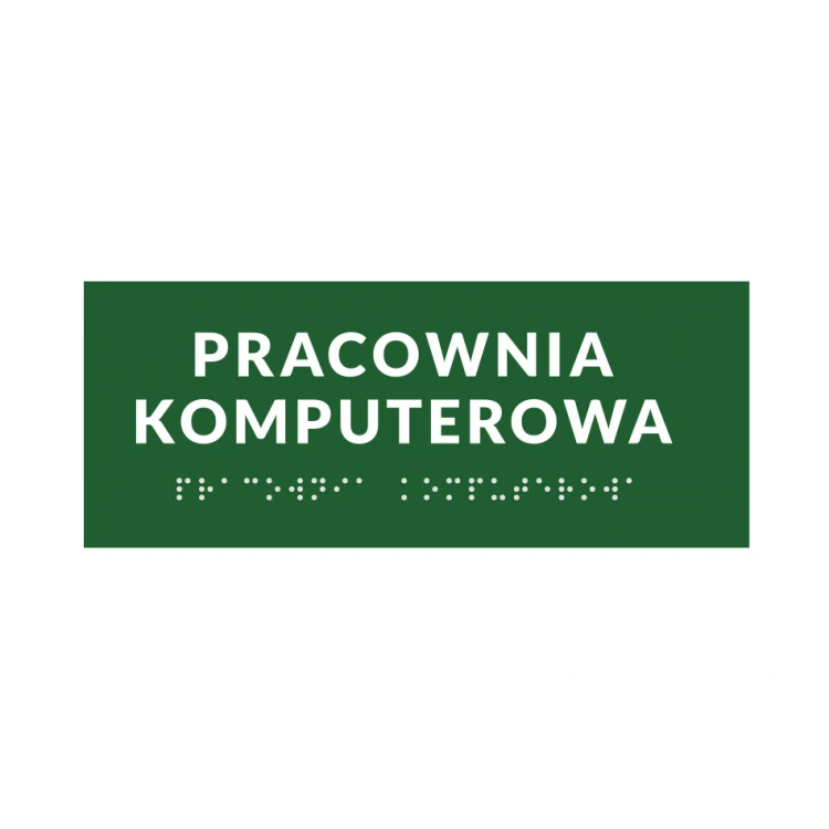 System tabliczek z pismem Braille'a dla szkół - wym. 200x80mm - PCW twarde - DECO GREEN - TAB375