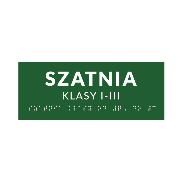 System tabliczek z pismem Braille'a dla szkół - wym. 200x80mm - PCW twarde - DECO GREEN - TAB375