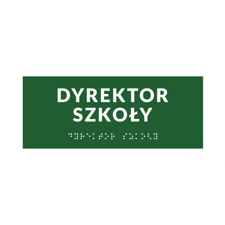 System tabliczek z pismem Braille'a dla szkół - wym. 200x80mm - PCW twarde - DECO GREEN - TAB375