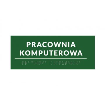 System tabliczek z pismem Braille'a dla szkół - wym. 200x80mm - PCW twarde - DECO GREEN - TAB376