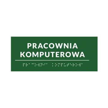 System tabliczek z pismem Braille'a dla szkół - wym. 200x80mm - PCW twarde - DECO GREEN - TAB376