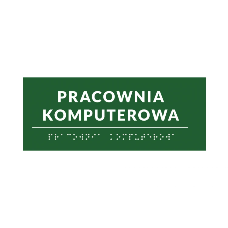 System tabliczek z pismem Braille'a dla szkół - wym. 200x80mm - PCW twarde - DECO GREEN - TAB376