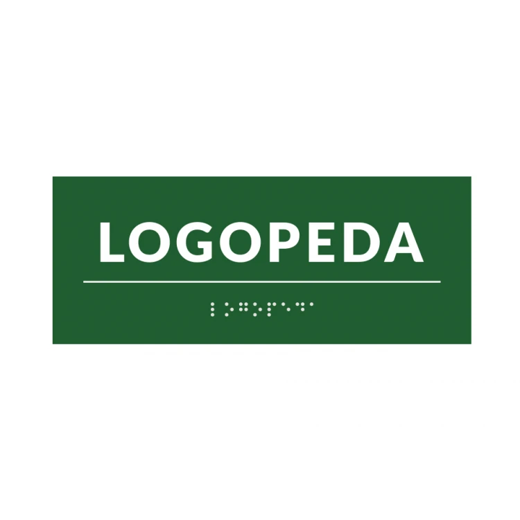 System tabliczek z pismem Braille'a dla szkół - wym. 200x80mm - PCW twarde - DECO GREEN - TAB376