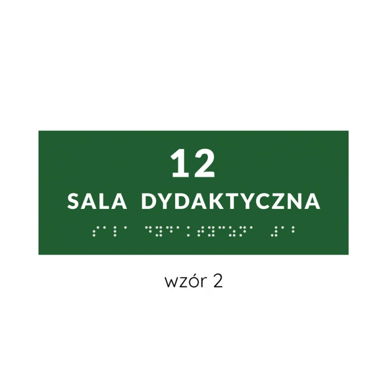 System tabliczek z pismem Braille'a dla szkół - wym. 200x80mm - PCW twarde - DECO GREEN - TAB377