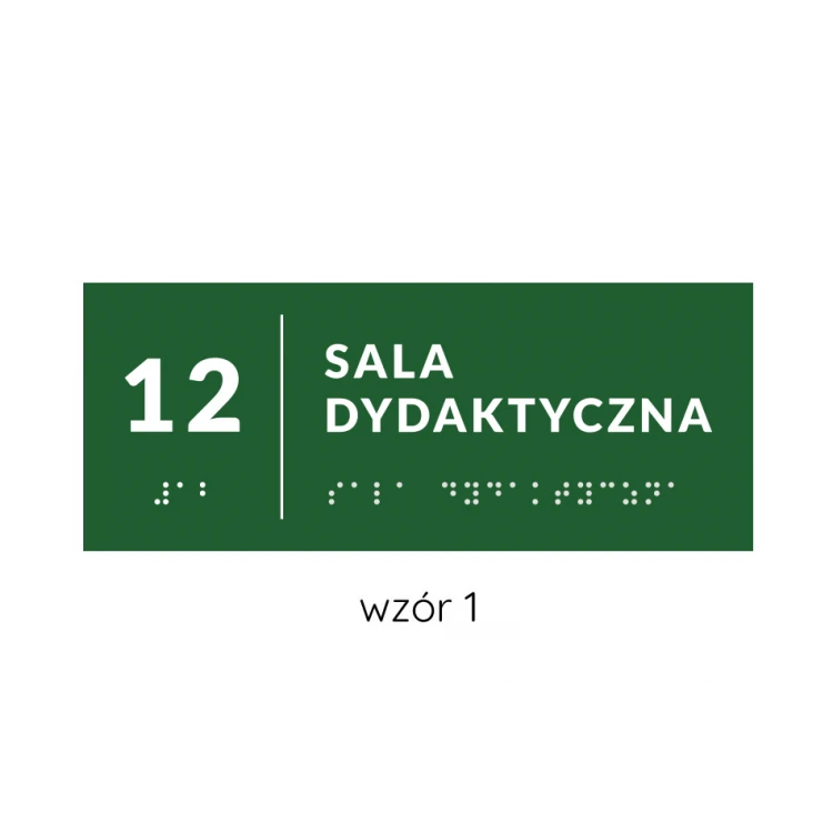 System tabliczek z pismem Braille'a dla szkół - wym. 200x80mm - PCW twarde - DECO GREEN - TAB377
