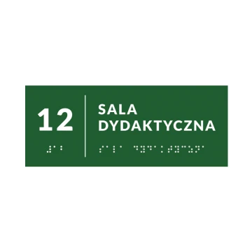 System tabliczek z pismem Braille'a dla szkół - wym. 200x80mm - PCW twarde - DECO GREEN - TAB377