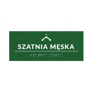 System tabliczek z pismem Braille'a dla szkół - szatnia - wym. 200x80mm - PCW twarde - DECO GREEN - TAB378