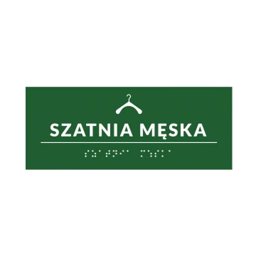System tabliczek z pismem Braille'a dla szkół - szatnia - wym. 200x80mm - PCW twarde - DECO GREEN - TAB378