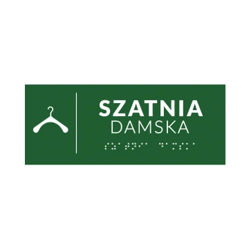 System tabliczek z pismem Braille'a dla szkół - szatnia - wym. 200x80mm - PCW twarde - DECO GREEN - TAB379