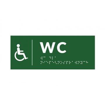 System tabliczek z pismem Braille'a dla szkół - WC - wym. 200x80mm - PCW twarde - DECO GREEN - TAB380