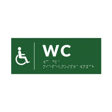 System tabliczek z pismem Braille'a dla szkół - WC - wym. 200x80mm - PCW twarde - DECO GREEN - TAB380