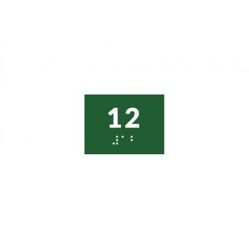 System tabliczek z pismem Braille'a dla szkół - numerek - wym. 60x45mm - PCW twarde - DECO GREEN - TAB383