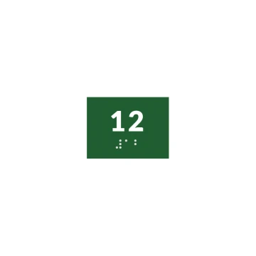 System tabliczek z pismem Braille'a dla szkół - numerek - wym. 60x45mm - PCW twarde - DECO GREEN - TAB383