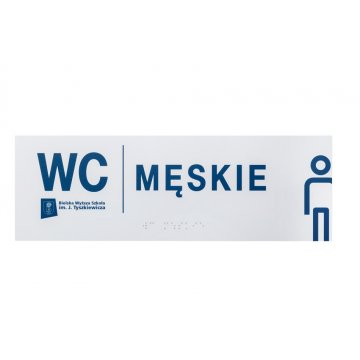 System tabliczek z pismem Braille'a dla szkół wyższych - WC - wym. 295x100mm - PCW twarde - TAB420
