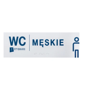 System tabliczek z pismem Braille'a dla szkół wyższych - WC - wym. 295x100mm - PCW twarde - TAB420
