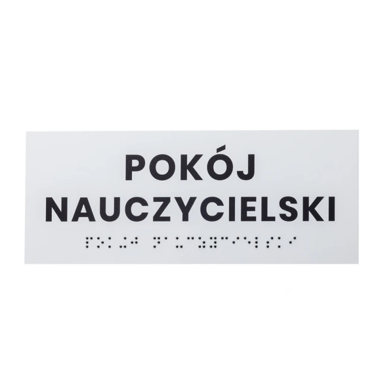 System tabliczek z pismem Braille'a dla szkół - wym. 200x80mm - PCW twarde - DECO WHITE - TAB415
