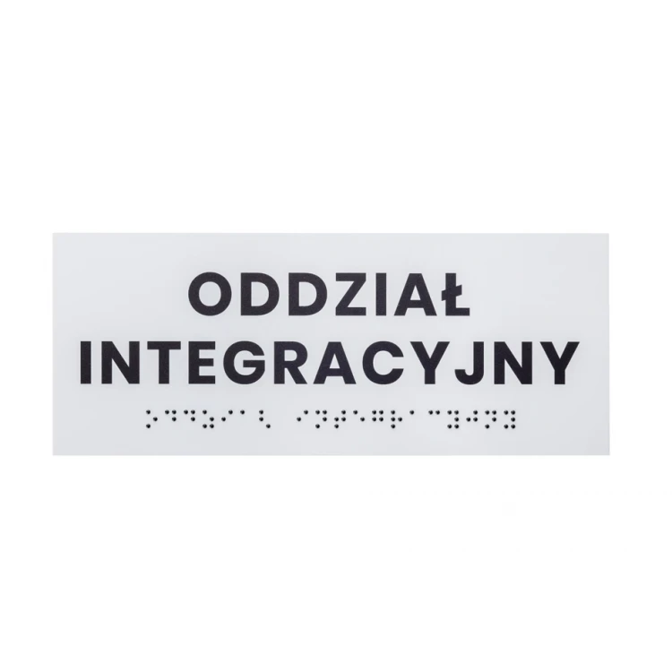 System tabliczek z pismem Braille'a dla szkół - wym. 200x80mm - PCW twarde - DECO WHITE - TAB415