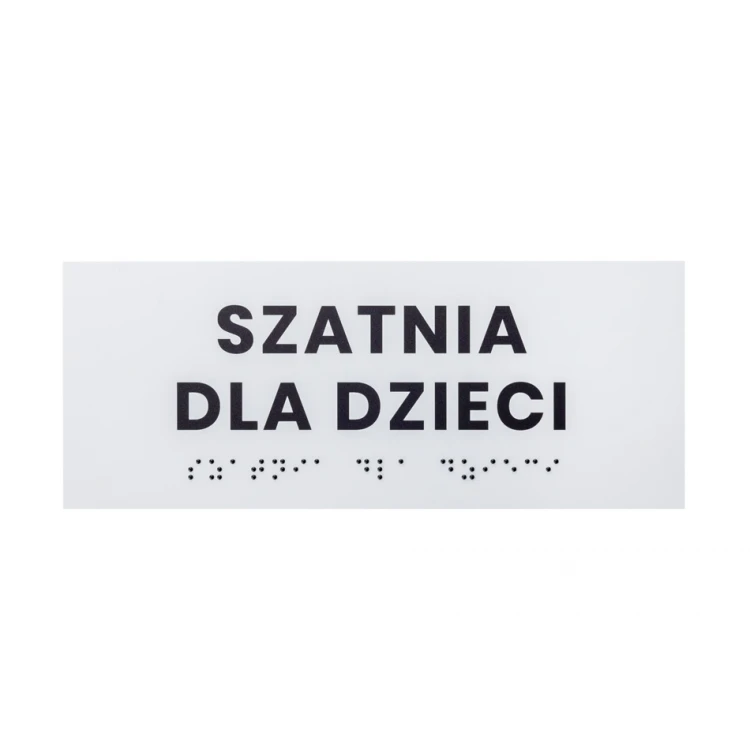System tabliczek z pismem Braille'a dla szkół - wym. 200x80mm - PCW twarde - DECO WHITE - TAB415