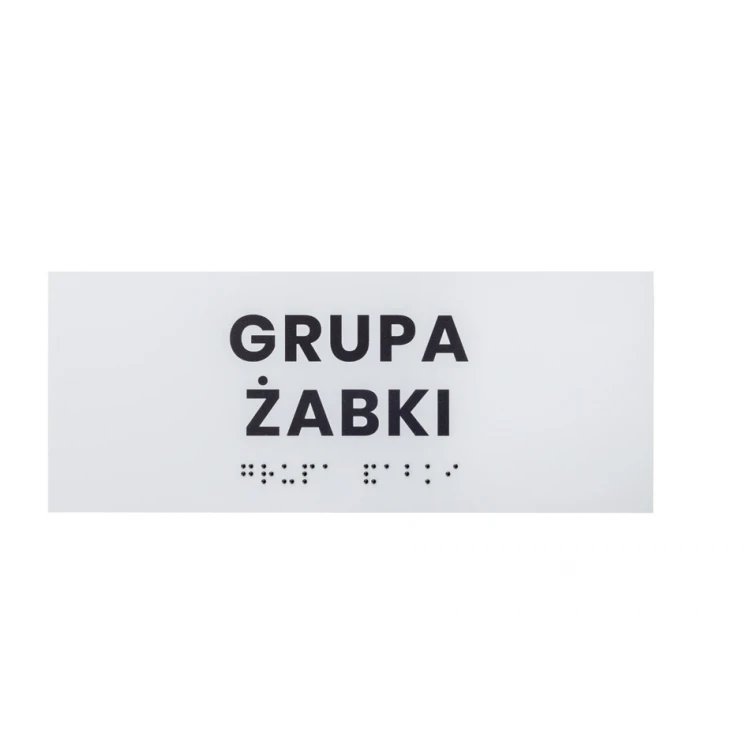 System tabliczek z pismem Braille'a dla szkół - wym. 200x80mm - PCW twarde - DECO WHITE - TAB415
