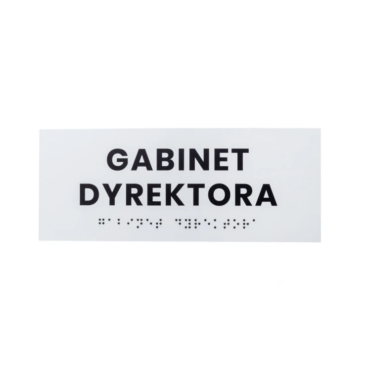 System tabliczek z pismem Braille'a dla szkół - wym. 200x80mm - PCW twarde - DECO WHITE - TAB415